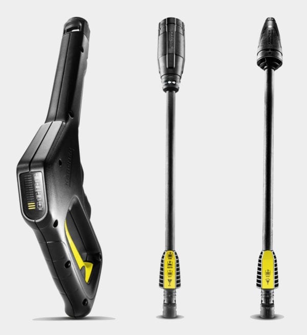 Pistola G 120 G Power Control y las dos lanzas de la Kärcher K3: Vario Power y Turbo